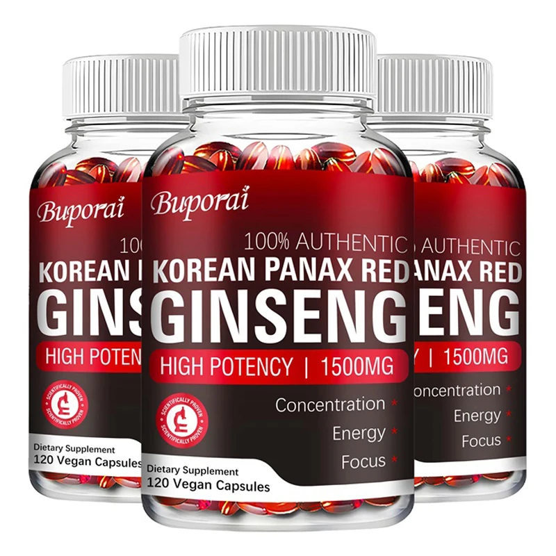 Ginger Tea - 韓国産紅参カプセル - エネルギー、気分、スタミナ、パフォーマンスを高め、メンタルヘルスをサポート
