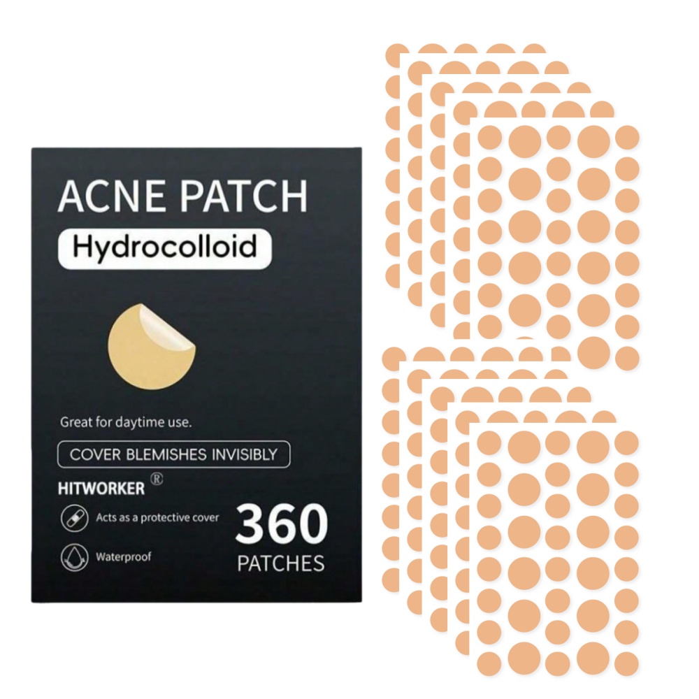 Essential Oils - 360枚/箱 ニキビパッチ - アルコールフリー、ニキビの分泌物を吸収するために使用、優しく刺激が少ない、ニキビケアに不可欠
