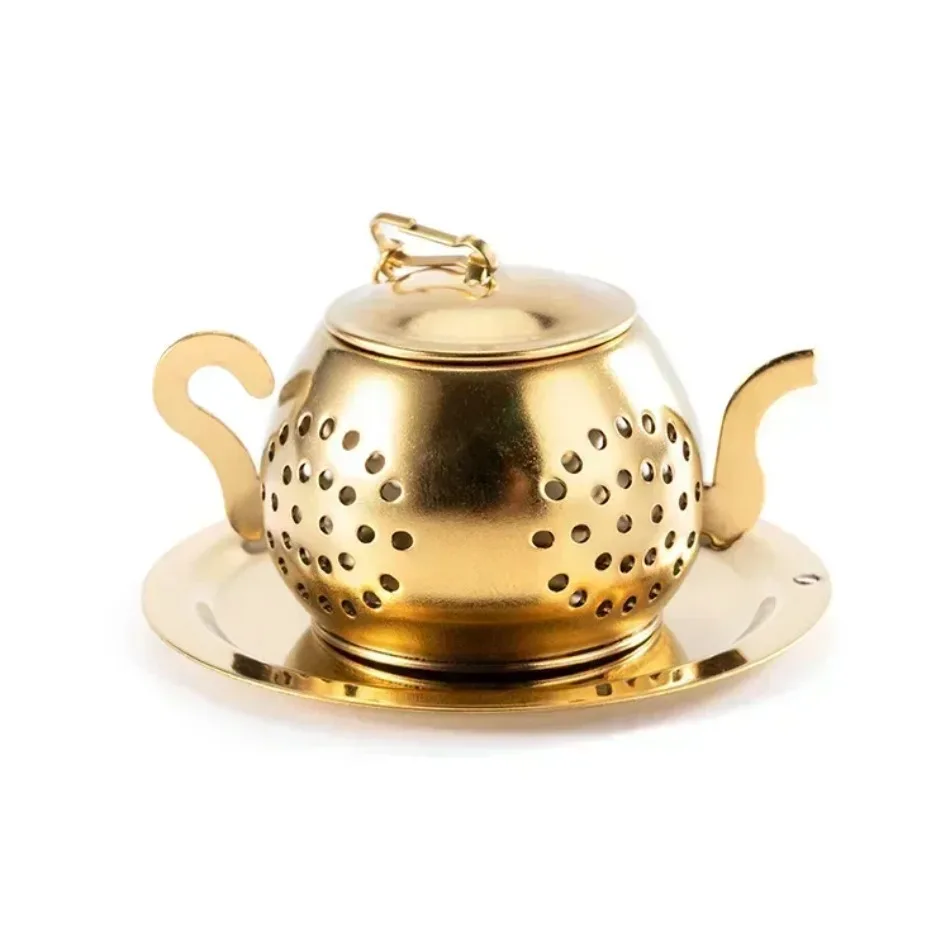 Herbal Tea - ハーブスパイス用ストレーナー、茶道具、金茶器型ステンレス製茶こし、再利用可能な茶葉用インフューザー