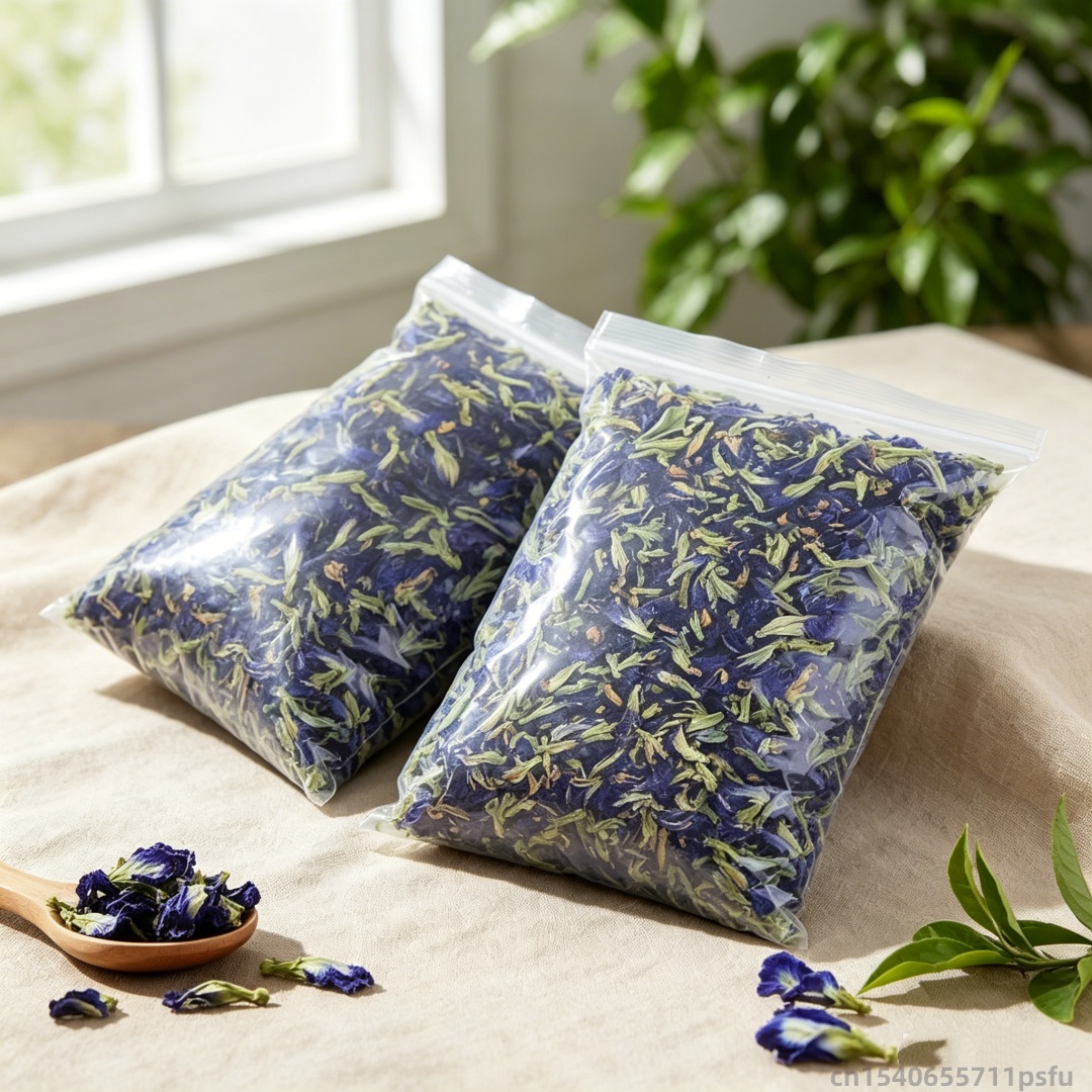 Dried Herbs - 天然蝶蘭ドライフラワーブルーバタフライピーの花美容石鹸ウェディングキャンドル香水作り100/200g
