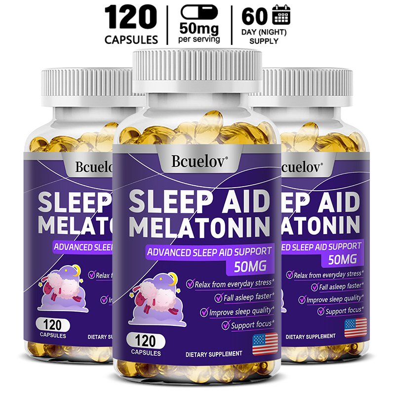 Herbal Supplement - メラトニン25mgカプセル（L-テアニン、クエン酸マグネシウム、天然ハーブエキス配合）、睡眠とリラクゼーションのための栄養補助食品