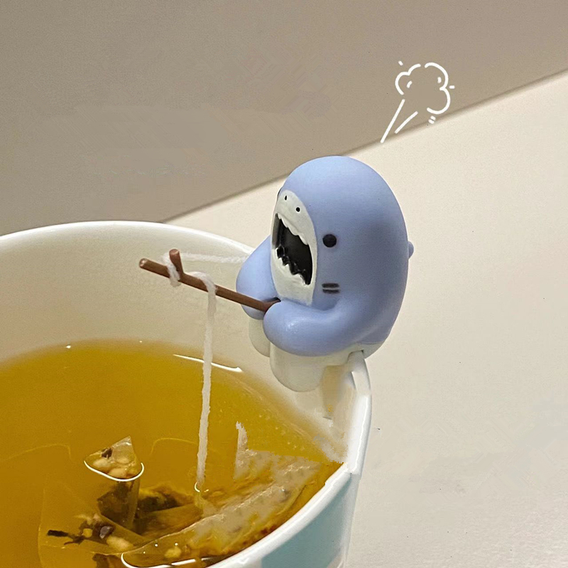 Herbal Tea - 再利用可能なシリコーン茶注入器クリエイティブサメ形面白いハーブティーバッグコーヒーフィルターディフューザーストレーナーティーアクセサリー