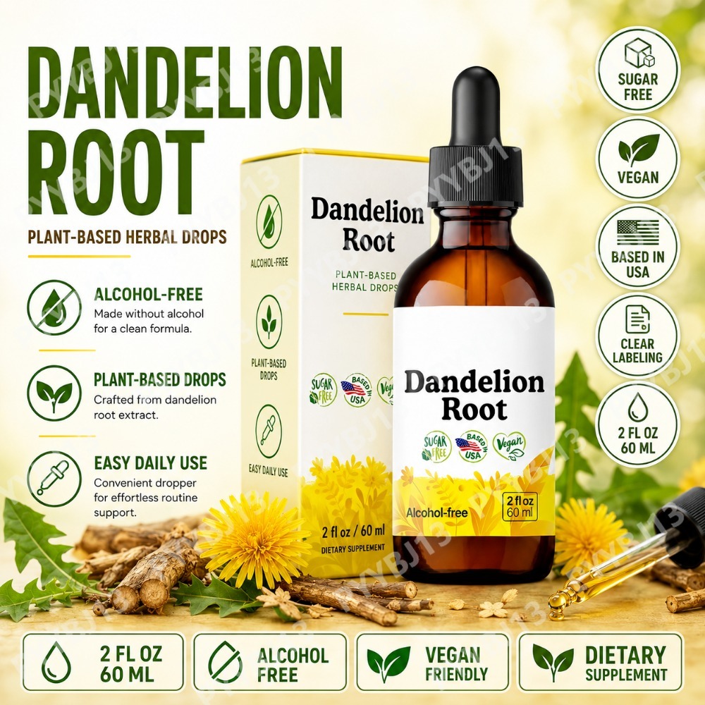 Herbal Tincture - タンポポ根のサプリメント 肝臓デトックス クレンズサポートチンキ剤 お茶に加える ハーブ ヴィーガン