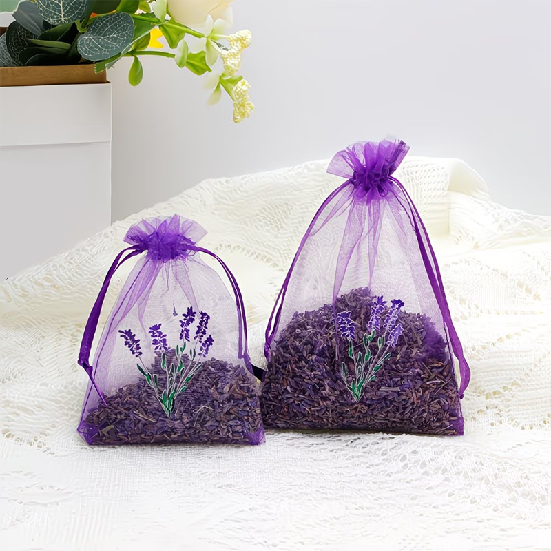 20 個ラベンダーパターン巾着メッシュバッグドライフラワーハ - Dried Herbs のレビューと価格