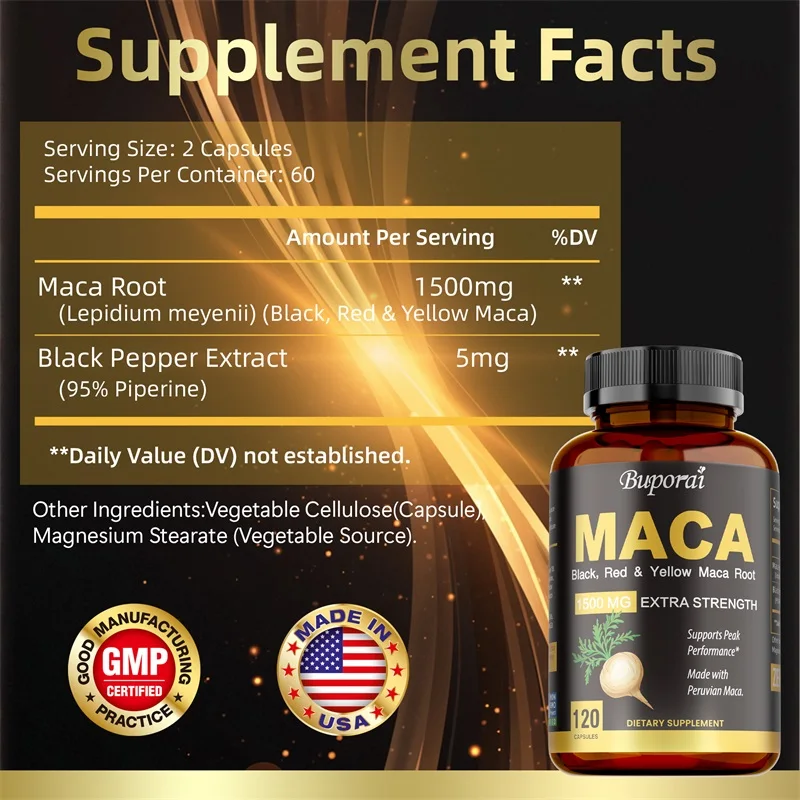 マカカプセル - サイズを大きくし、硬さを高め、強度を改善し - Herbal Supplement のレビューと価格