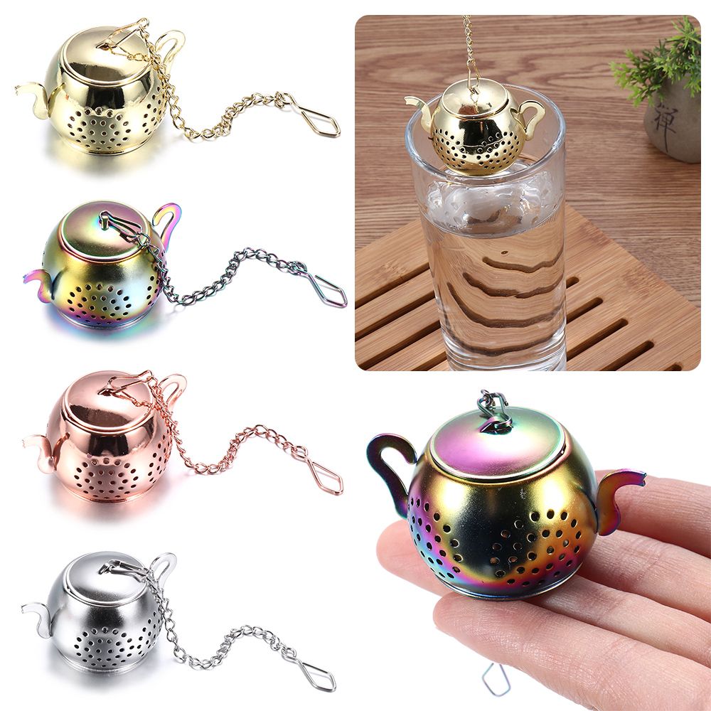 ティーポットの形をしたティーストレーナー,チェーン付き,ステ - Herbal Tea のレビューと価格