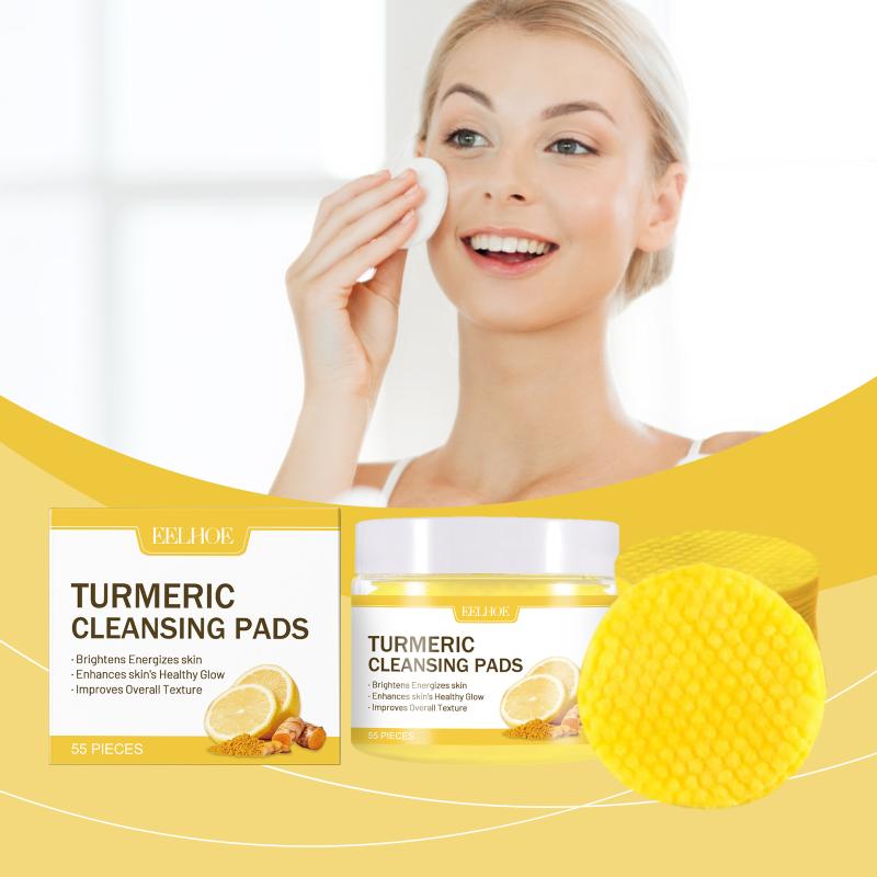 55枚入り ターメリック コジック酸パッド 保湿洗顔スポンジ - Turmeric のレビューと価格