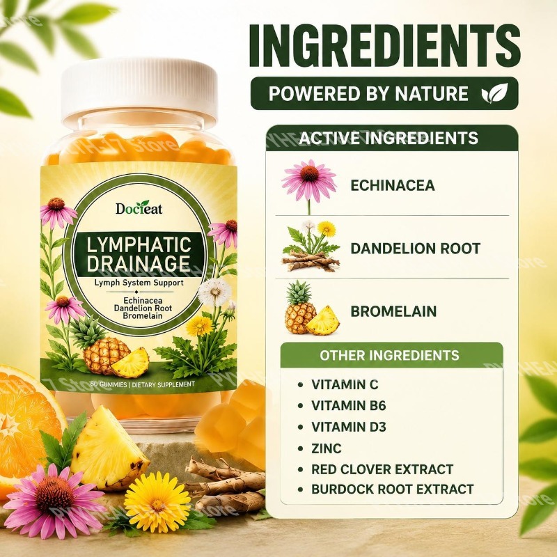 ドクティート リンパ系サポートグミ（エキナセア、タンポポ根、 - Echinacea のレビューと価格
