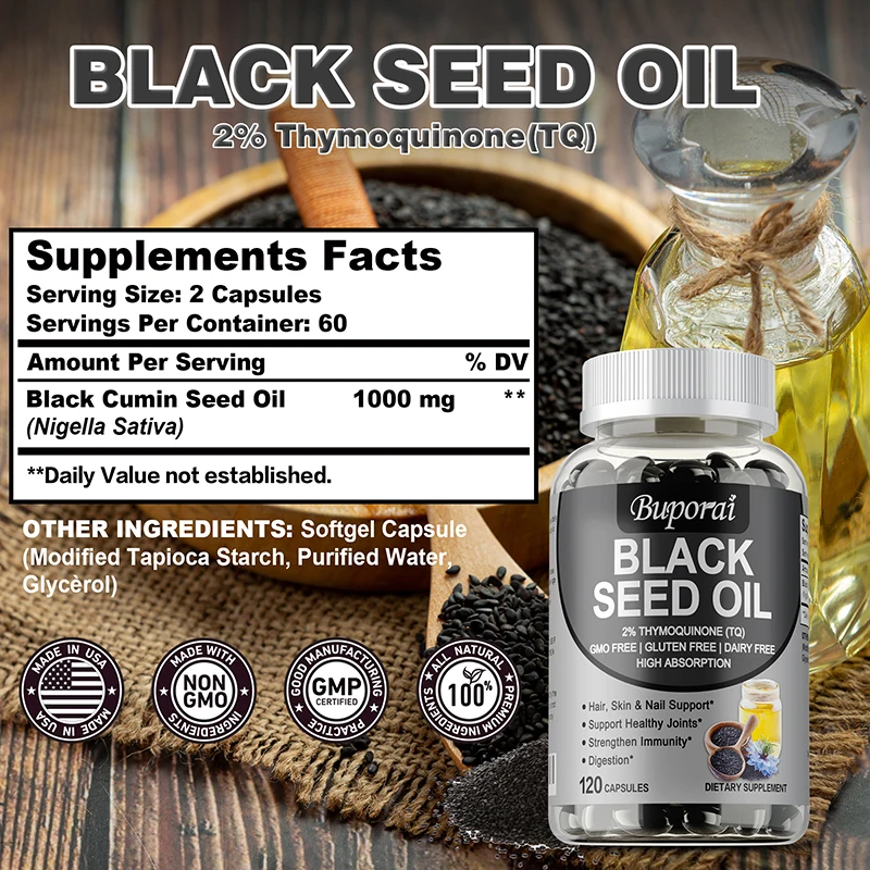 プレミアムブラックシードオイル 120カプセル - 全体的な - Herbal Supplement のレビューと価格
