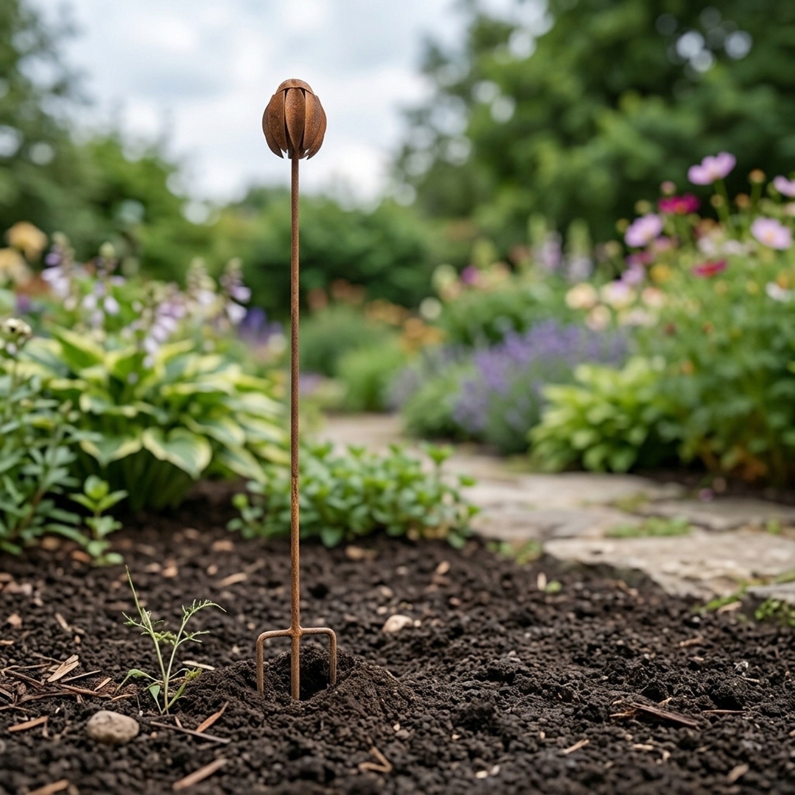 エキナセアの輪郭を描いた金属製ガーデンステークは、芝生、ポー - Echinacea のレビューと価格