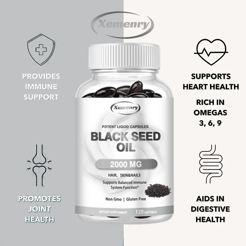 ビーガンブラックシードオイルカプセル - 純粋なコールドプレ - Herbal Supplement のレビューと価格