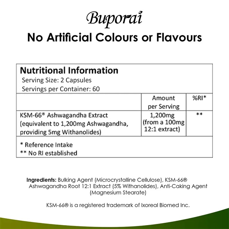 アシュワガンダ KSM-66 1200mg - 免疫システム - Herbal Supplement のレビューと価格
