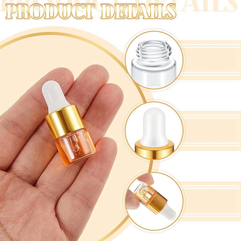100 個ミニガラスドロッパーボトルバルククリアエッセンシャ - Essential Oils のレビューと価格